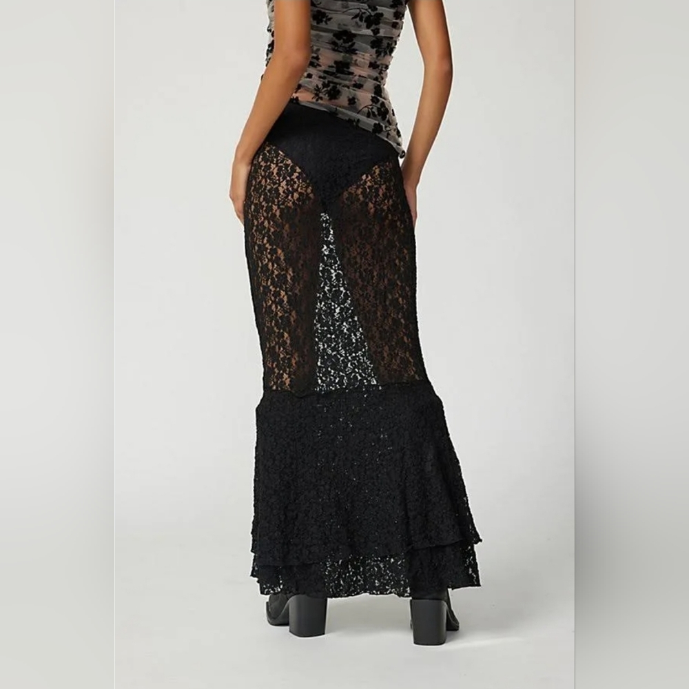Urban Outfitters Kaley Sheer Lace Maxi Skirt - Picture 3 of 11